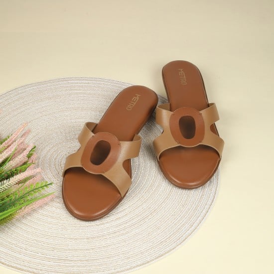 Women Beige Casual Slip Ons
