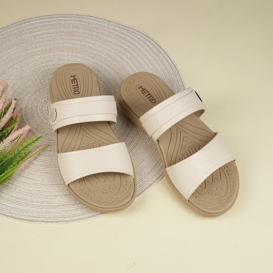 Women Beige Casual Slip Ons