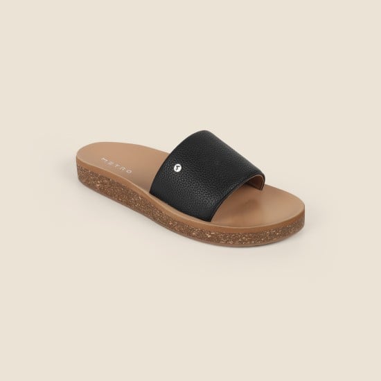 Women Black Casual Slip Ons