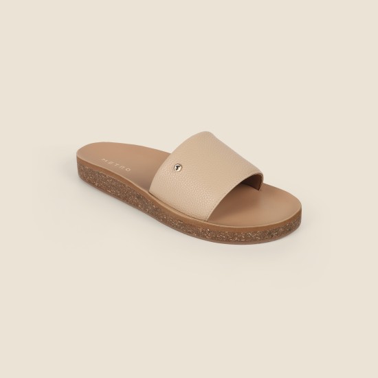 Women Beige Casual Slip Ons