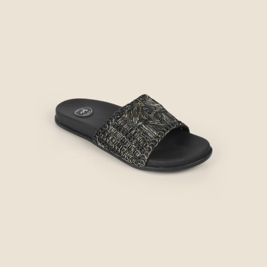 Women Black Casual Slip Ons