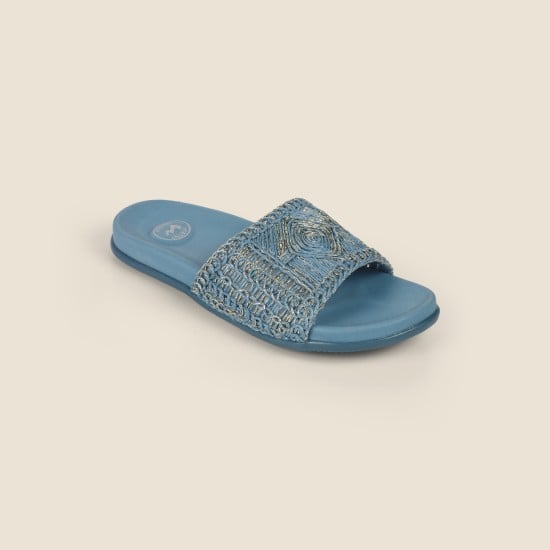 Women Blue Casual Slip Ons