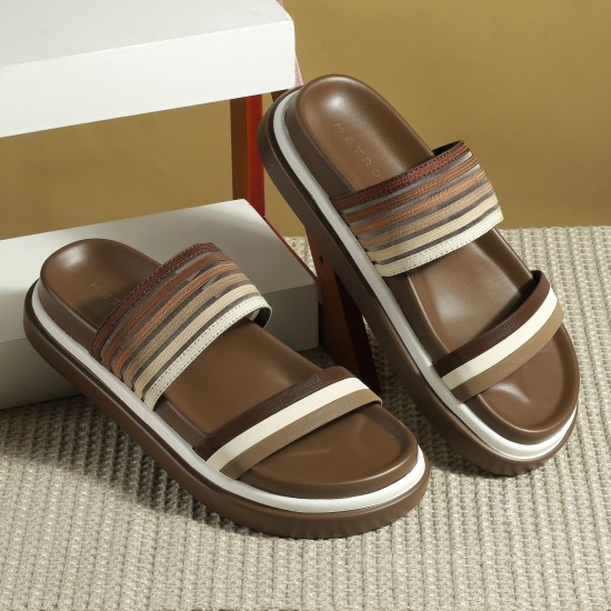 Women Tan Casual Slippers