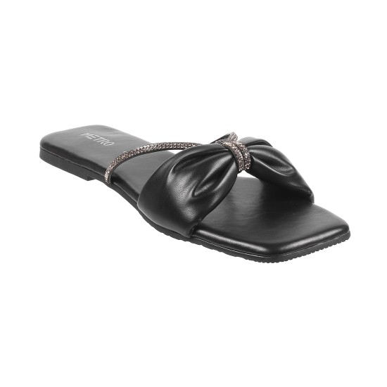 Women Black Casual Slippers
