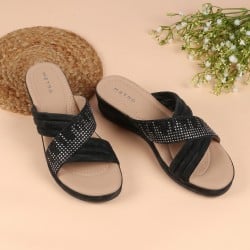 Women Black Casual Slip Ons
