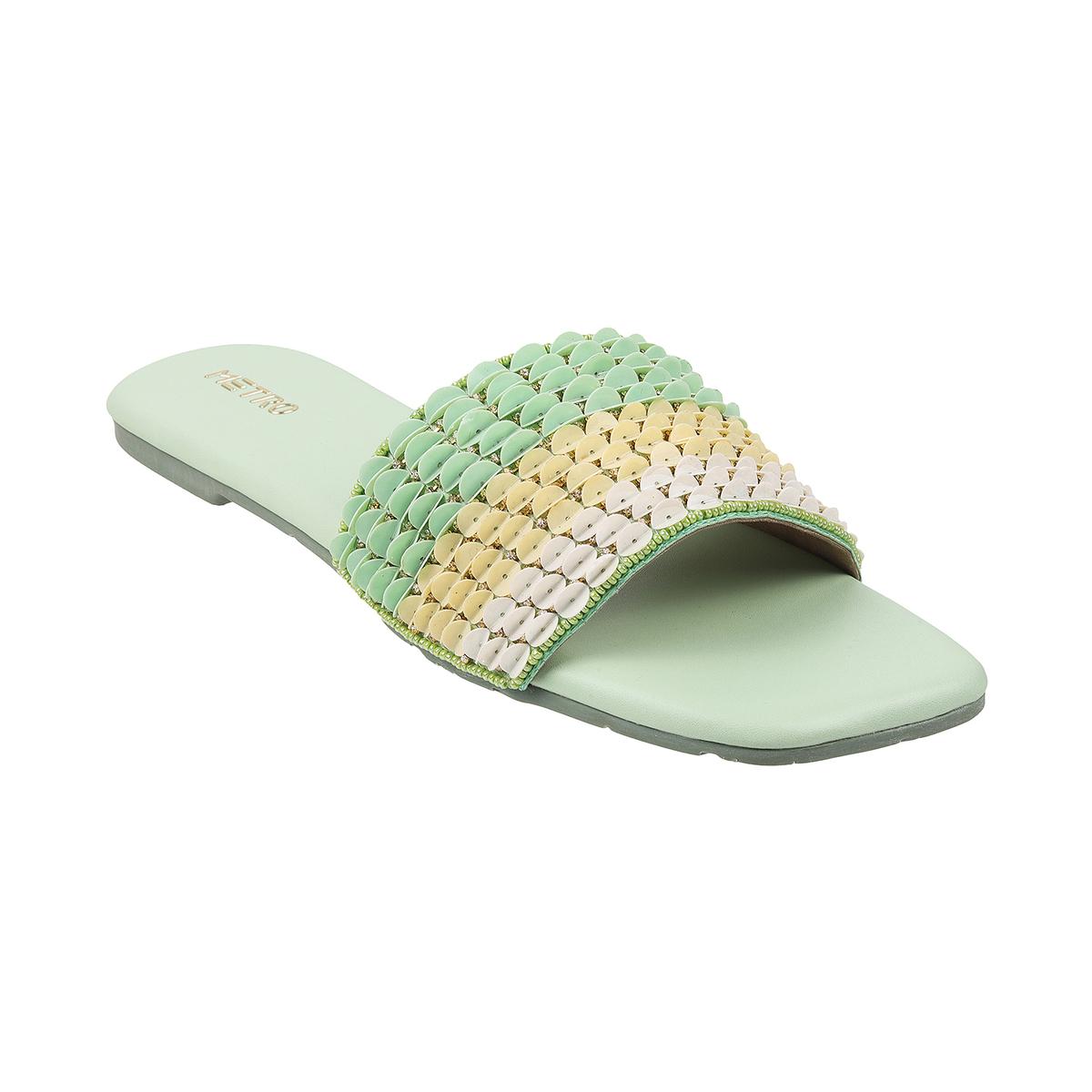 Buy Women Green Casual Slippers Online