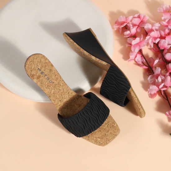 Women Black Casual Slip Ons