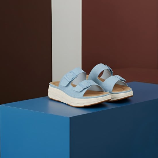 Women Blue Casual Slip Ons