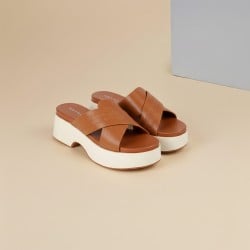 Women Tan Casual Slip Ons