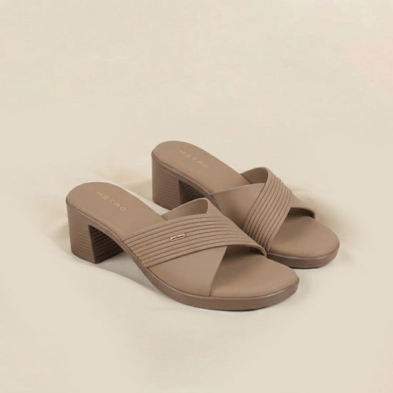 Women Beige Casual Slip Ons