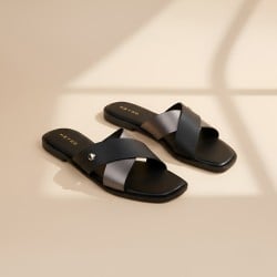 Women Black Casual Slip Ons