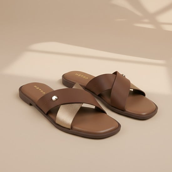 Women Beige Casual Slip Ons