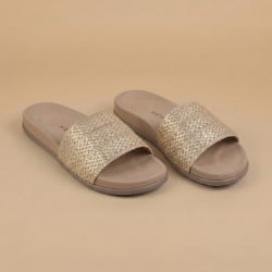 Women Gold Casual Slip Ons