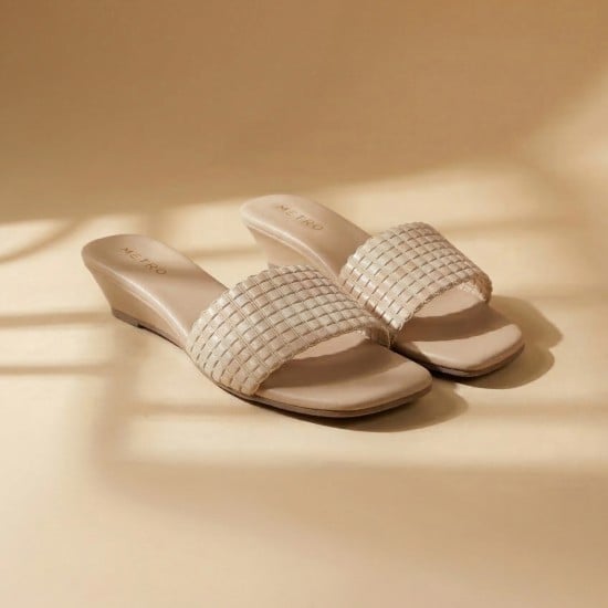 Women Beige Casual Slip Ons