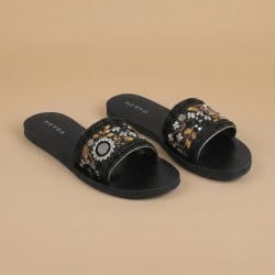 Women Black Casual Slip Ons