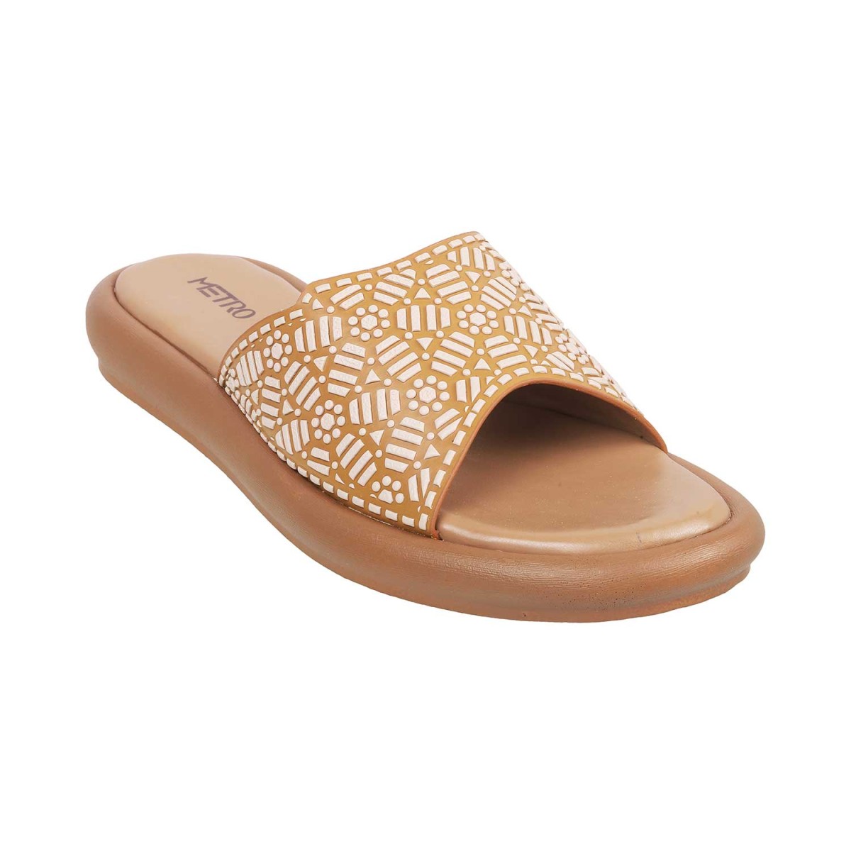Buy Metro Women Tan Casual Slippers Online | SKU: 41-90-23-36 - Metro Shoes