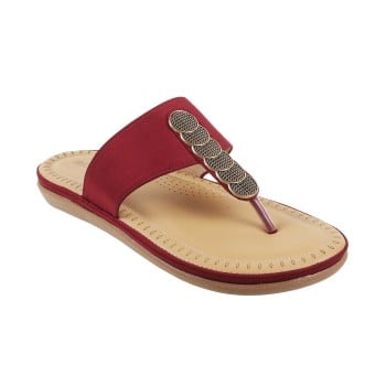 Walkway Women Maroon Casual Slip Ons(SKU: 44-1053-44-37)