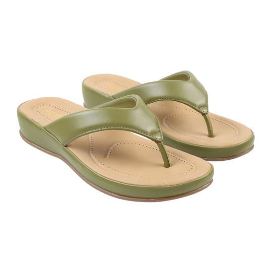 Women Green Casual Slippers