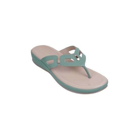 Women Green Casual Slippers