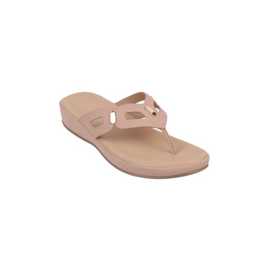 Women Peach Casual Slippers