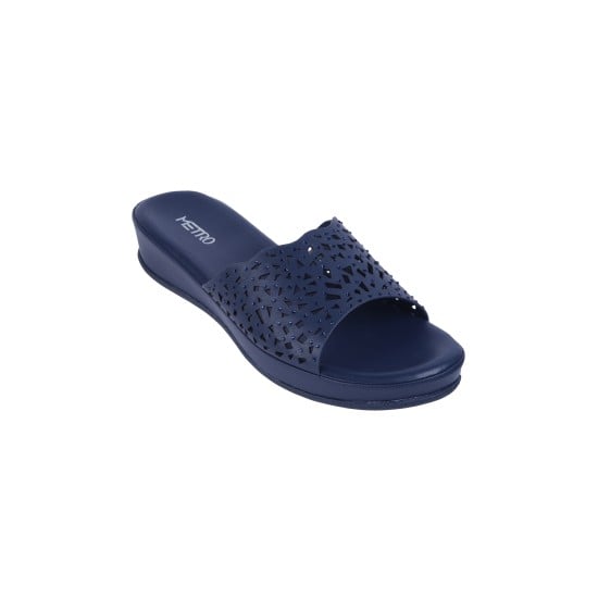 Women Blue-navy Casual Slip Ons