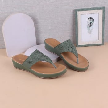 Walkway Women Green Casual Slippers(SKU: 44-136-21-40)