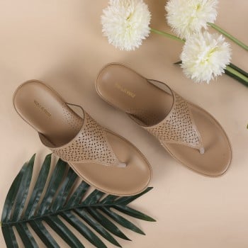 Walkway Women Beige-red Casual Slippers(SKU: 44-136-89-39)