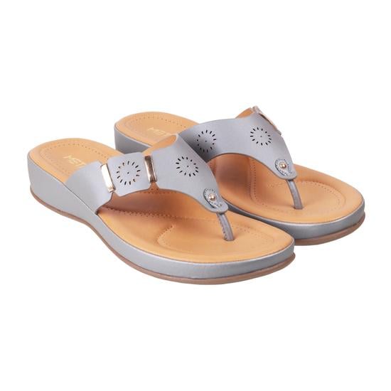 Women Grey Casual Slippers