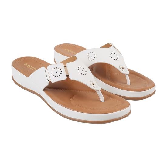 Women White Casual Slippers