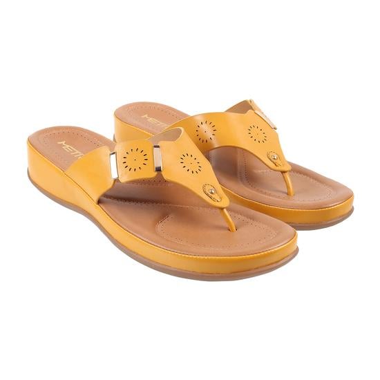 Women Yellow Casual Slippers