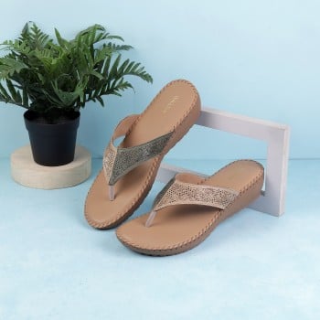 Walkway Women Beige-red Casual Slippers(SKU: 44-138-89-38)