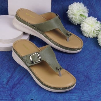 Walkway Women Green Casual Slippers(SKU: 44-140-21-37)