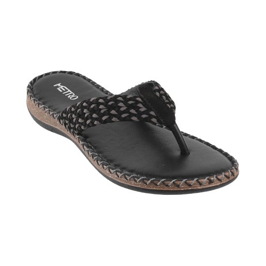 Women Black Casual Slip Ons