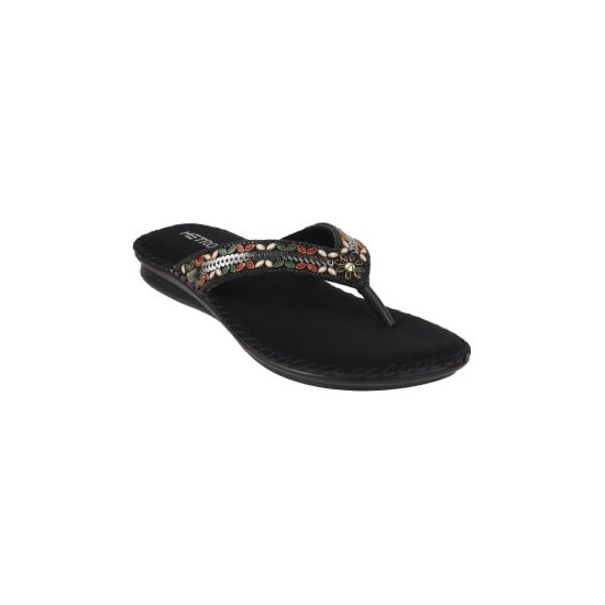 Women Black Casual Slippers