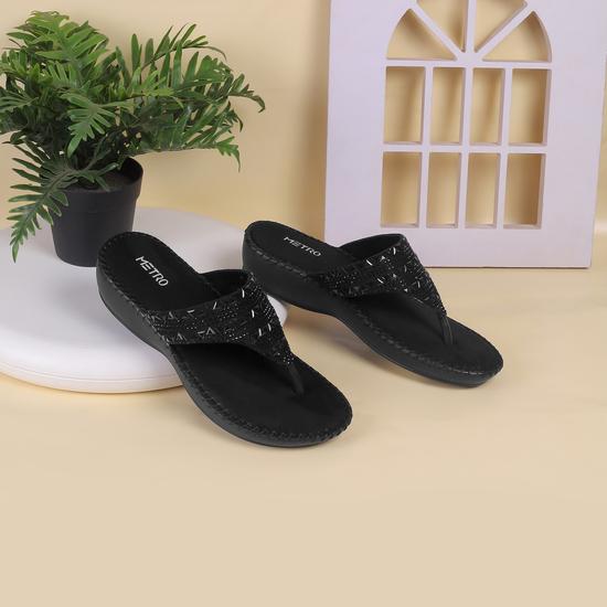 Women Black Casual Slip-Ons