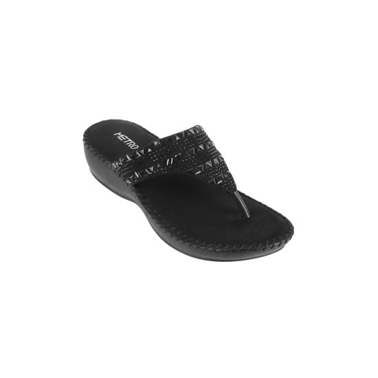 Women Black Casual Slip Ons