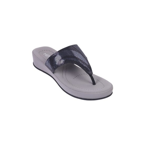 Women Gun-Metal Casual Slippers