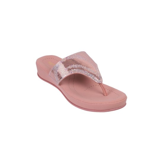 Women Peach Casual Slippers