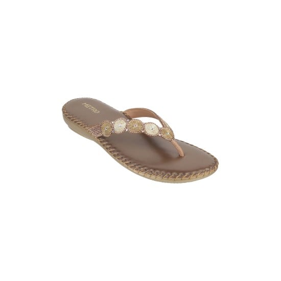 Women Antic-gold Casual Slippers