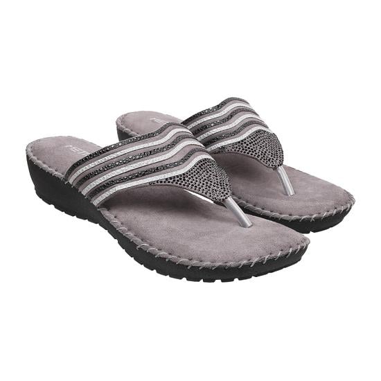 Women Grey Casual Slippers