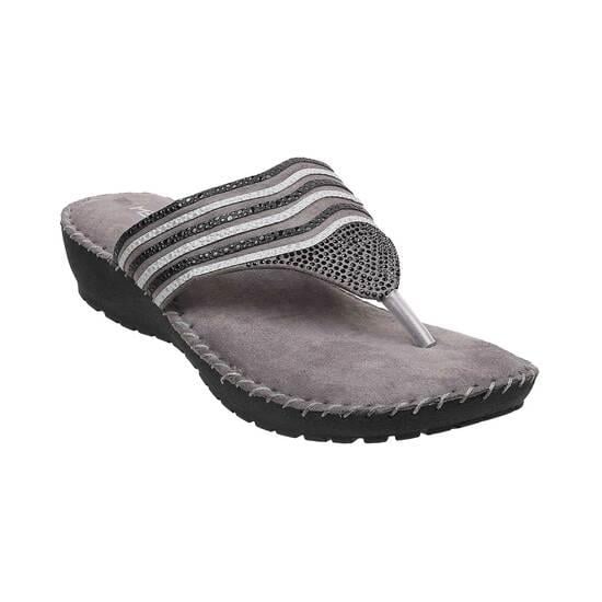 Women Grey Casual Slippers