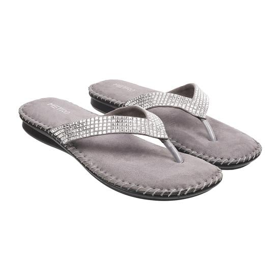 Women Grey Casual Slippers