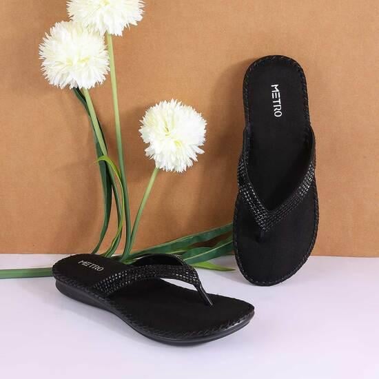 Black slippers womens online