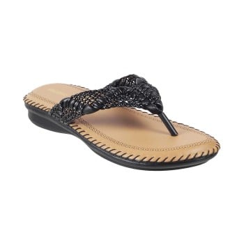Walkway Women Black Casual Slippers(SKU: 44-1719-11-36)
