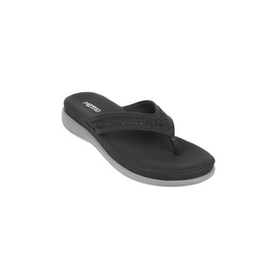 Women Black Casual Slippers
