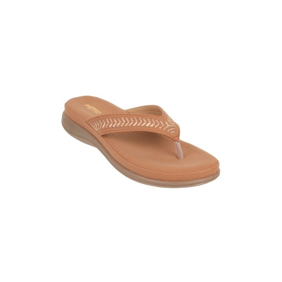 Women Tan Casual Slippers