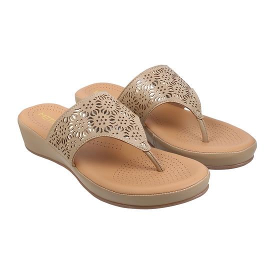 Women Beige Casual Slippers