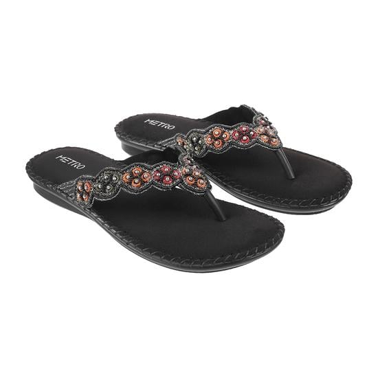 Women Black Casual Slippers