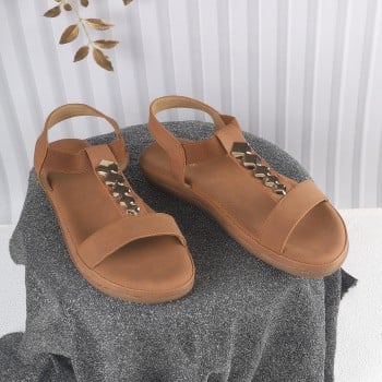 Walkway Women Tan Casual Sandals(SKU: 44-188-23-39)