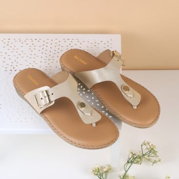Walkway Women Gold Casual Slippers(SKU: 44-189-15-38)